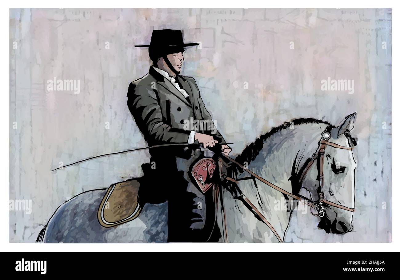 Horseman avec chapeau de cheval - illustration vectorielle Illustration de Vecteur