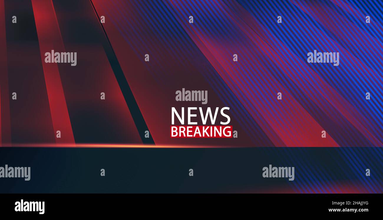 3d rendu d'un concept abstrait de fond de nouvelles de rupture avec des lignes diagonales rouges et bleues Banque D'Images