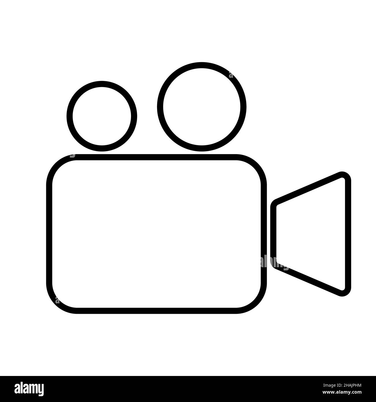 Icône de caméra vidéo.Style art de ligne.Symbole caméra cinéma.Icône vectorielle EPS 10 Illustration de Vecteur