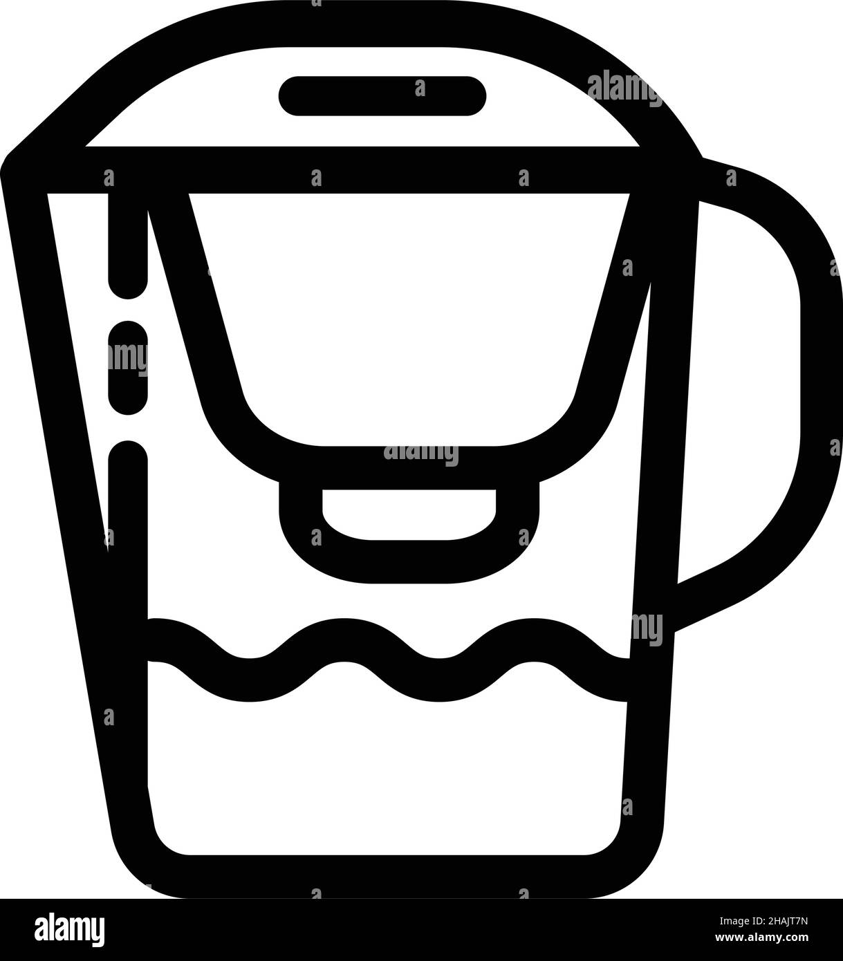 Contour de la verseuse filtre à eau icône vectorielle pour la conception de la toile isolée sur fond blanc Illustration de Vecteur