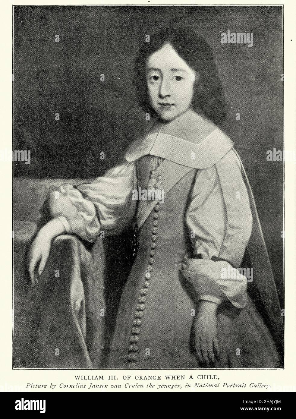 Portrait de William III d'Orange comme enfant, par Cornelius Jansen van Ceulen le plus jeune, 17th siècle Banque D'Images