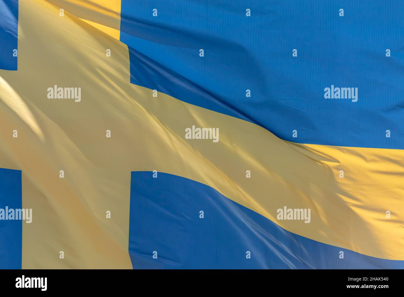 Fait partie du drapeau national suédois, en gros plan.Royaume de Suède, se Banque D'Images