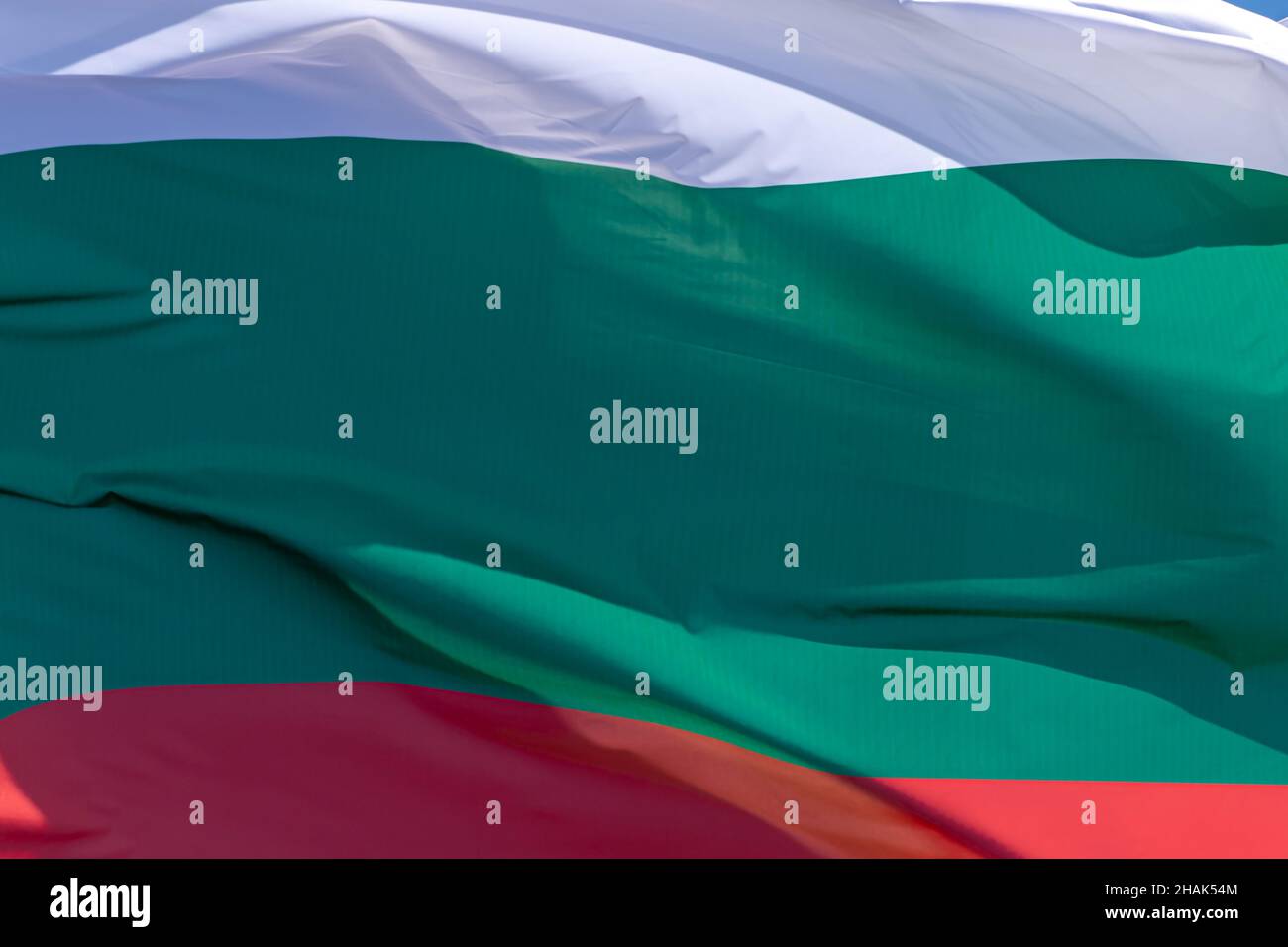 Fait partie du drapeau national bulgare, en gros plan.République de Bulgarie, BG Banque D'Images