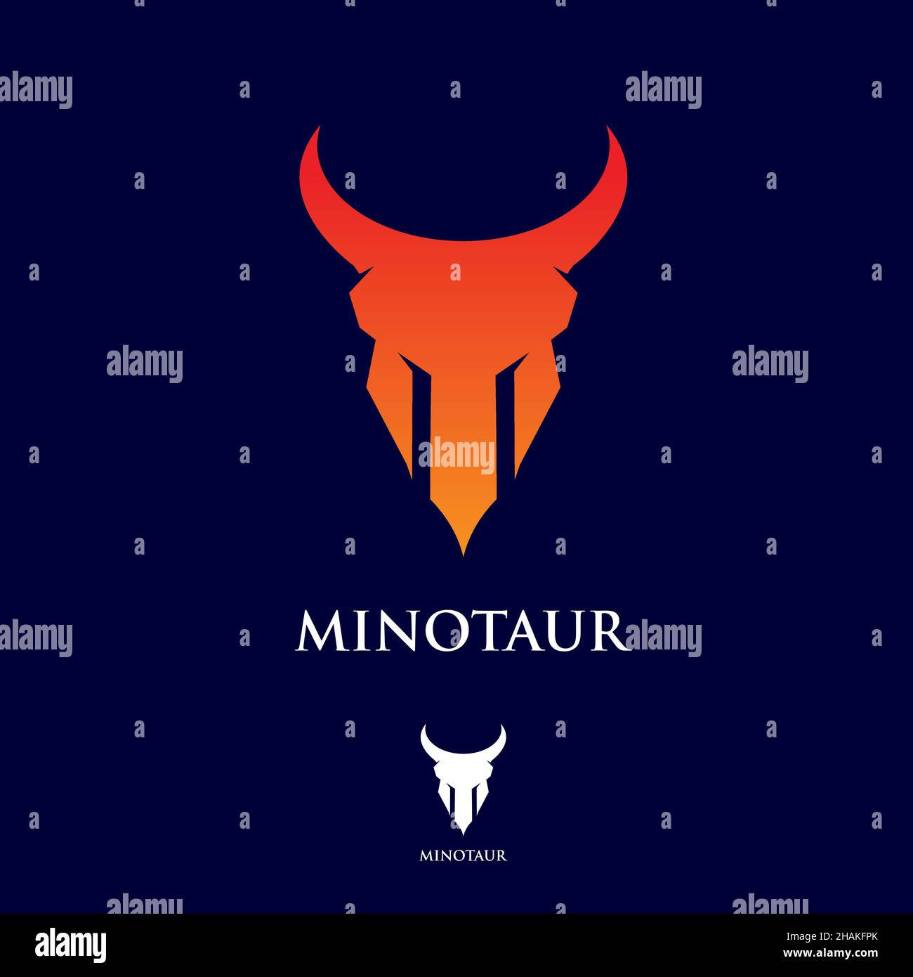 M logo à base de lettres Minotaur, illustration vectorielle peut être utilisé pour l'identité de marque, l'imprimé de chemise, le logo, ou tout autre but. Illustration de Vecteur