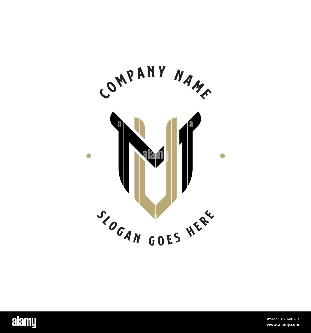 Lettrage du vecteur de conception du logo MV ou MU du monogramme, nom initial du dessin d'illustration du vecteur MV ou MU Illustration de Vecteur