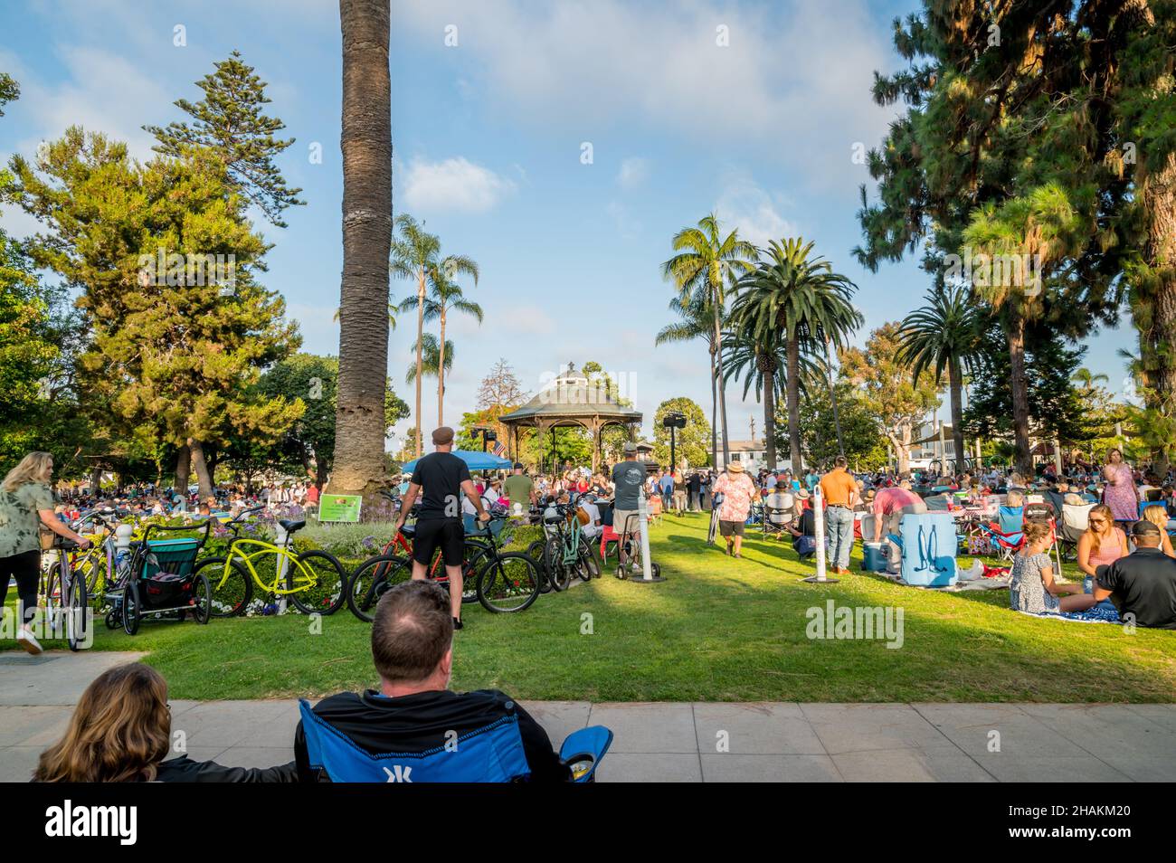 Concert en plein air au parc Spreckles de Coronado en été Banque D'Images