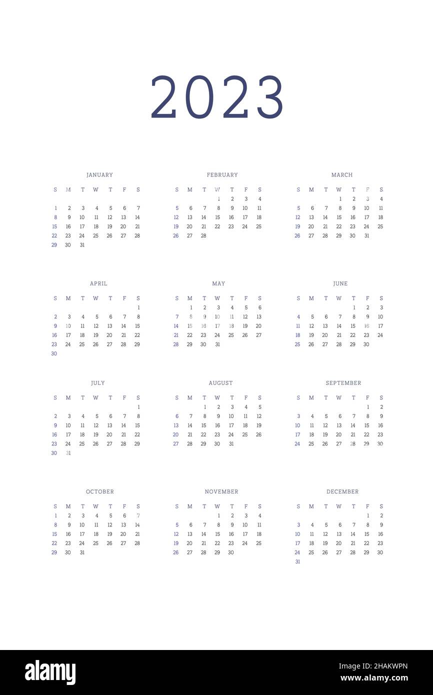 Calendrier 2023 Pour Entreprise Calendrier 2023 Modèle De Calendrier Personnel Agenda Dans Le Style  Classique Strict.calendrier Mensuel Horaire Individuel Minimalisme  Conception Restreinte Pour L'entreprise Image Vectorielle Stock - Alamy
