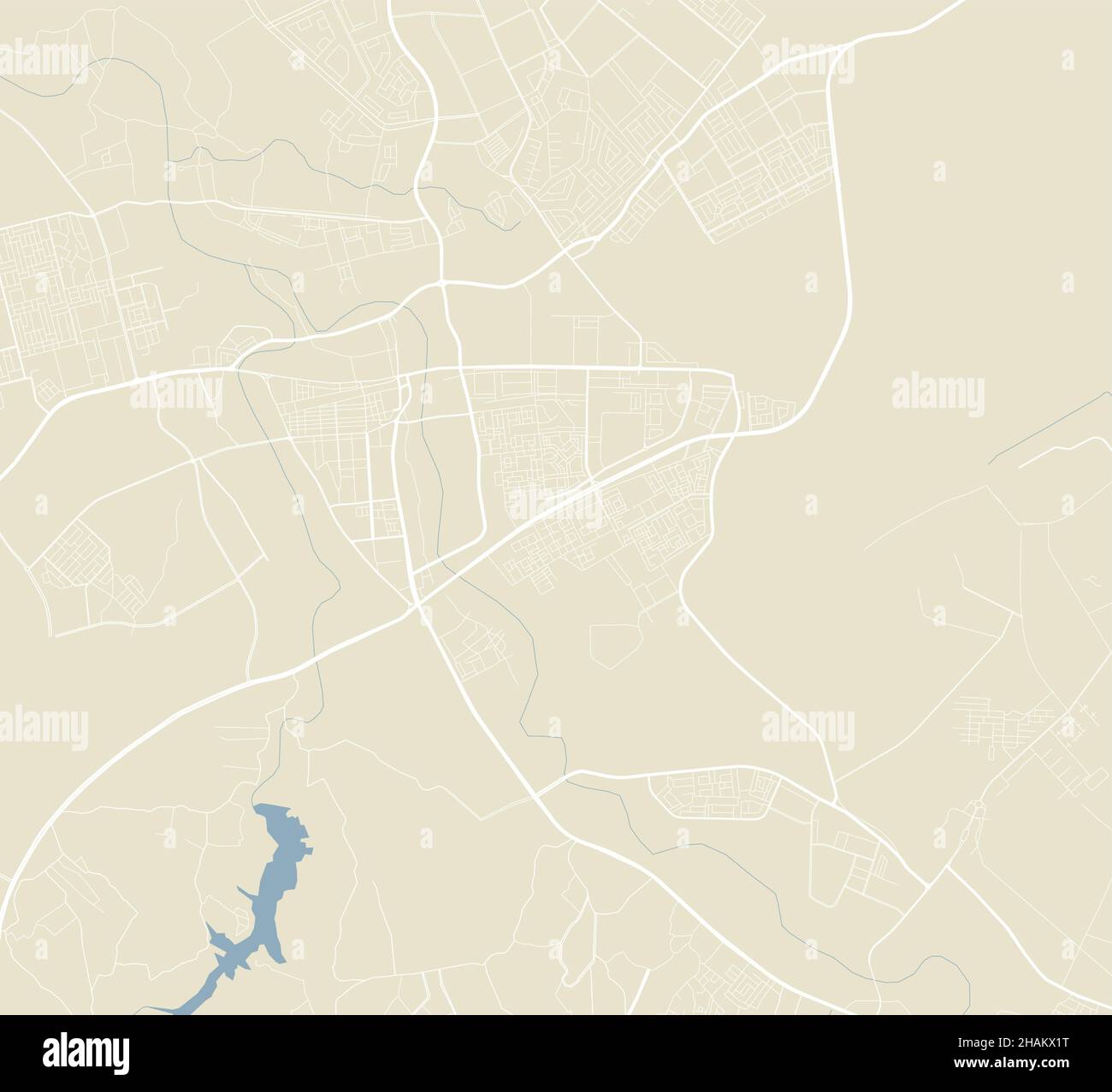 Carte vectorielle de Khamis Mushait.Carte détaillée de la zone administrative de la ville de Khamis Mushait.Panorama urbain.Illustration vectorielle libre de droits.Carte de contour Illustration de Vecteur