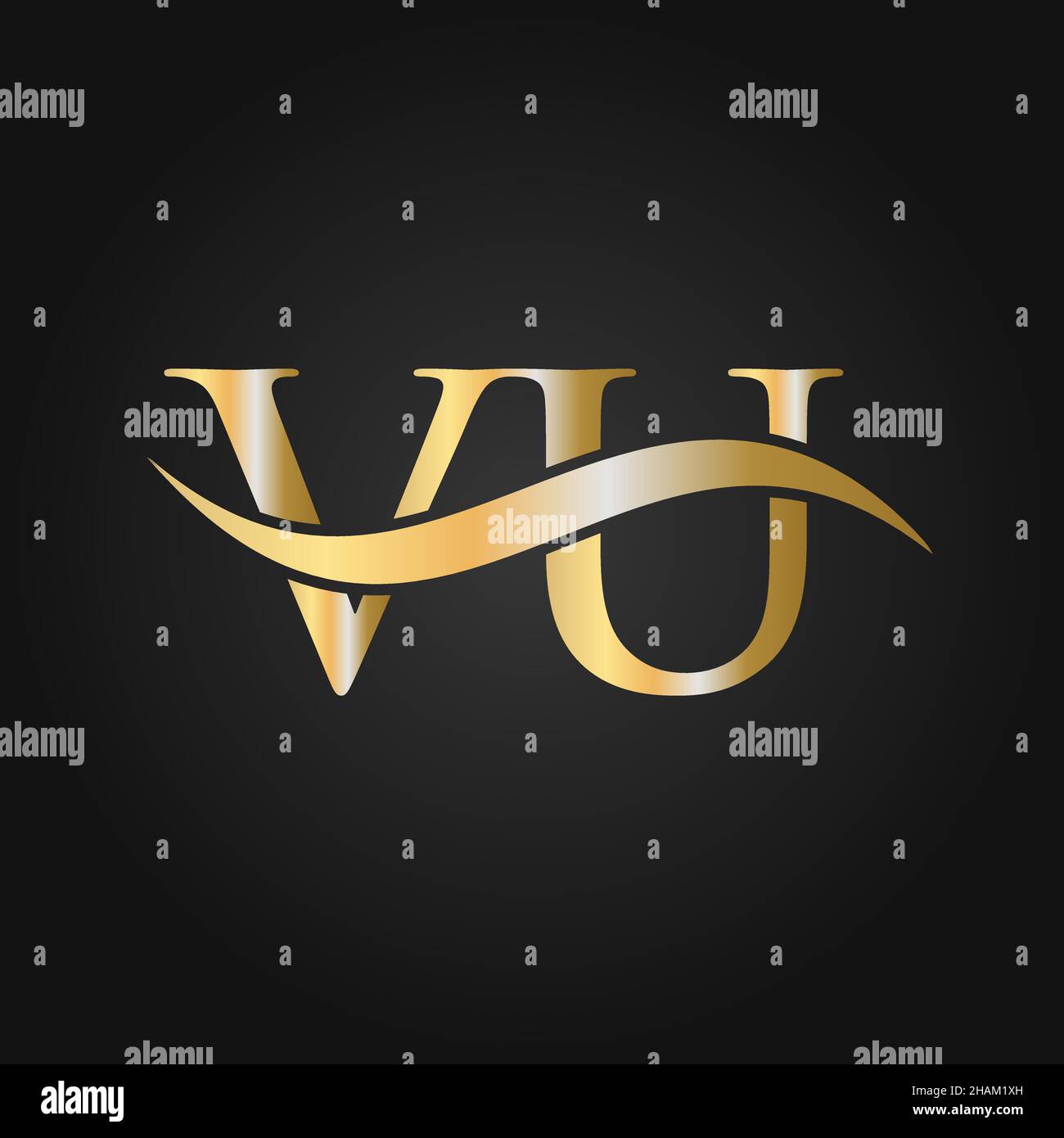 Modèle Vectoriel De Logo Vu Lettre Créative Avec Couleur Noire