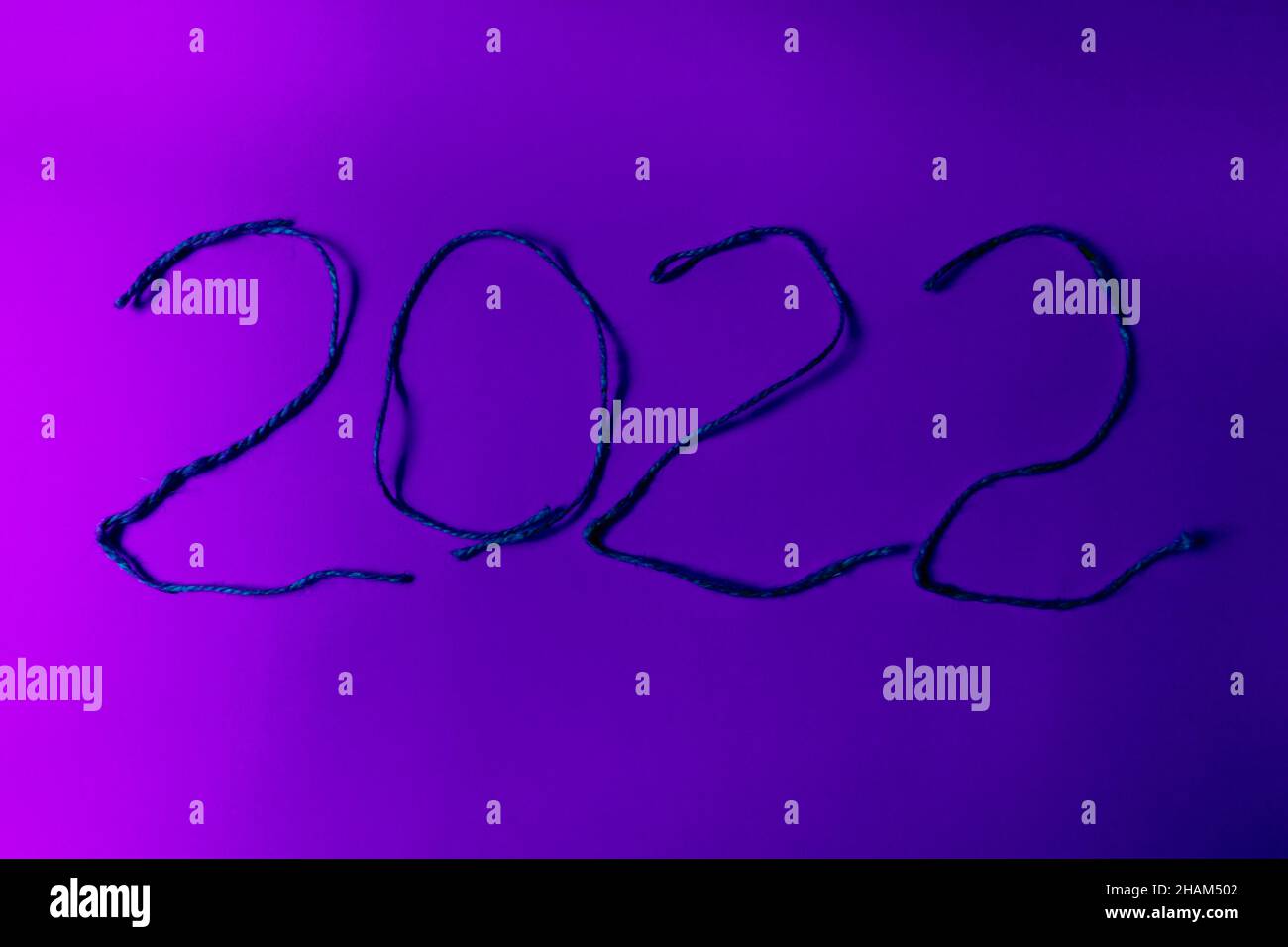 La couleur de 2022 est Veri Peri.Approche de la nouvelle année. Banque D'Images