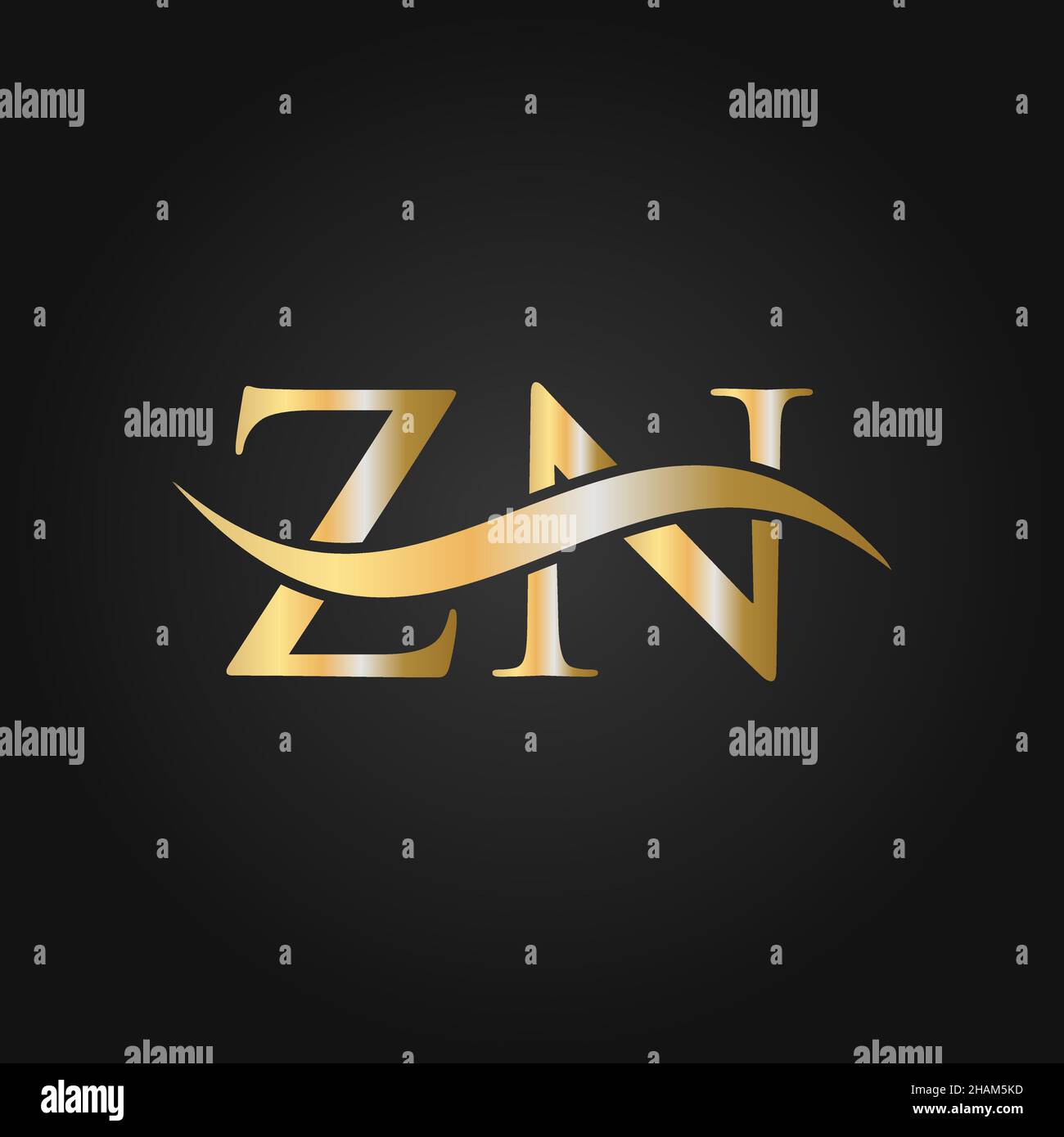 Modèle de logo Letter ZN.ZN, Z N lettre logo Modern, Flat, minimaliste, Business, Company Sign Illustration de Vecteur