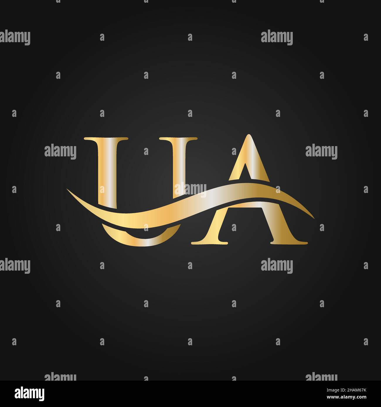 Modèle de logo lettre UA.UA, U A lettre logo Modern, Flat, minimaliste, Business, Company Sign Illustration de Vecteur