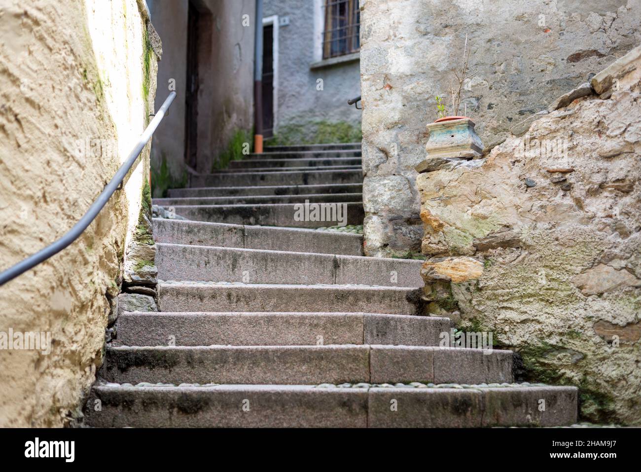 Escaliers sur l'île d'Isola Bella Banque D'Images