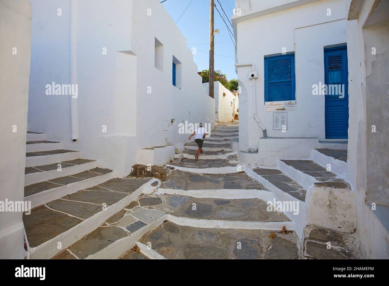 Le village traditionnel de Kastro, Sifnos, Cyclades, Grèce Banque D'Images