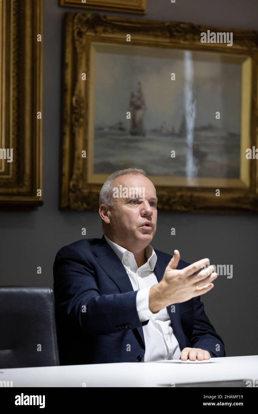 Le PDG Anders Opedal, le plus grand fournisseur d'énergie de Norvège, visite la région du port de Tyne et devient la base du plus grand parc éolien offshore au monde, le Royaume-Uni Banque D'Images