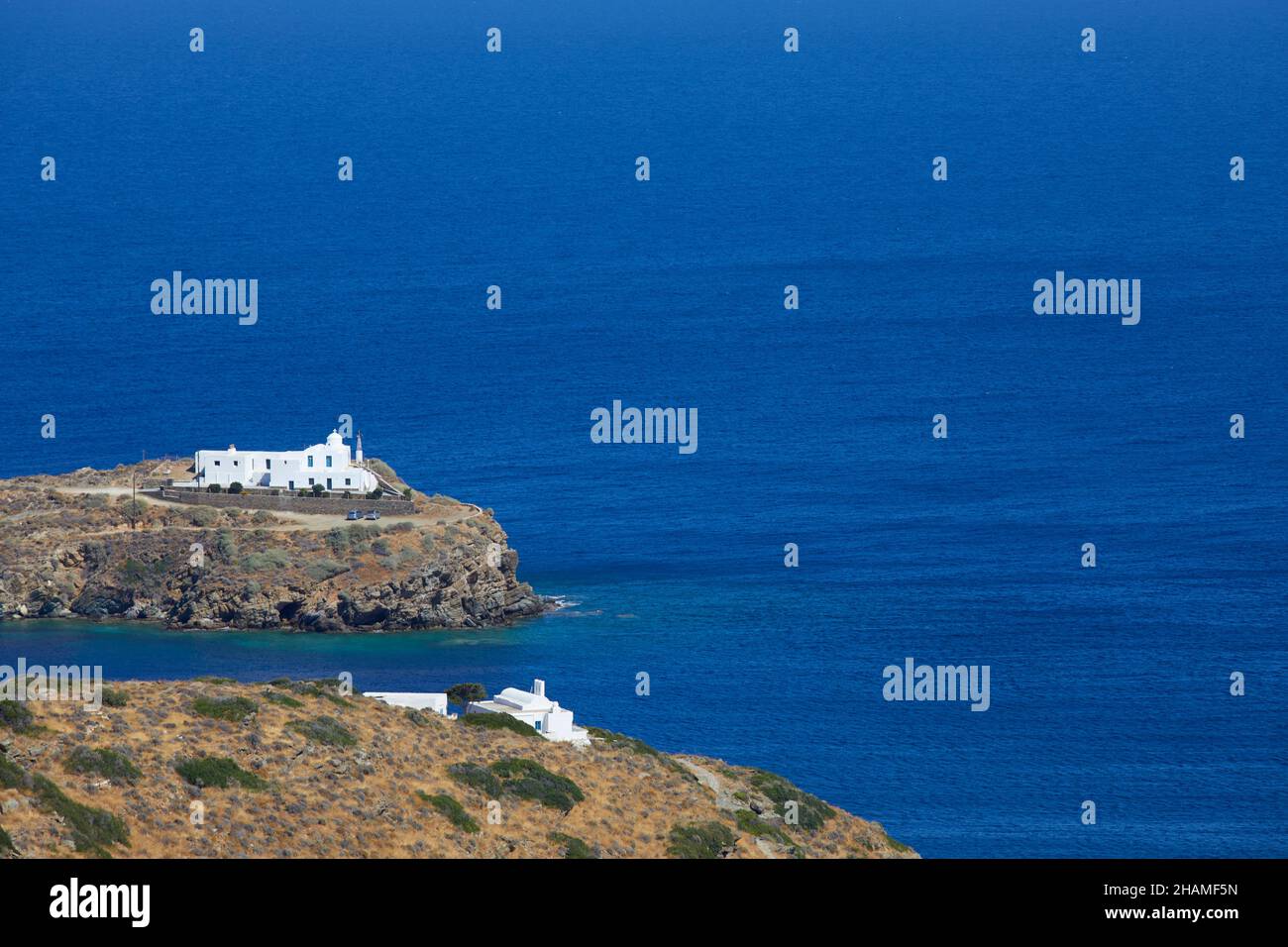 Monastère de Chrisopigi à Sifnos, Cyclades, Grèce Banque D'Images