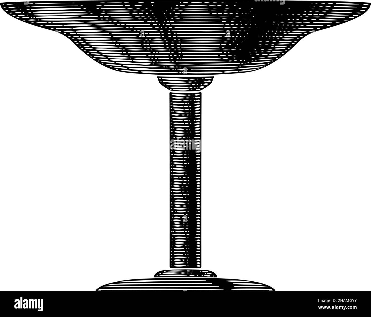 Coupe de calice à glaçon coupe de goblet Woodcut Vintage icône Illustration de Vecteur