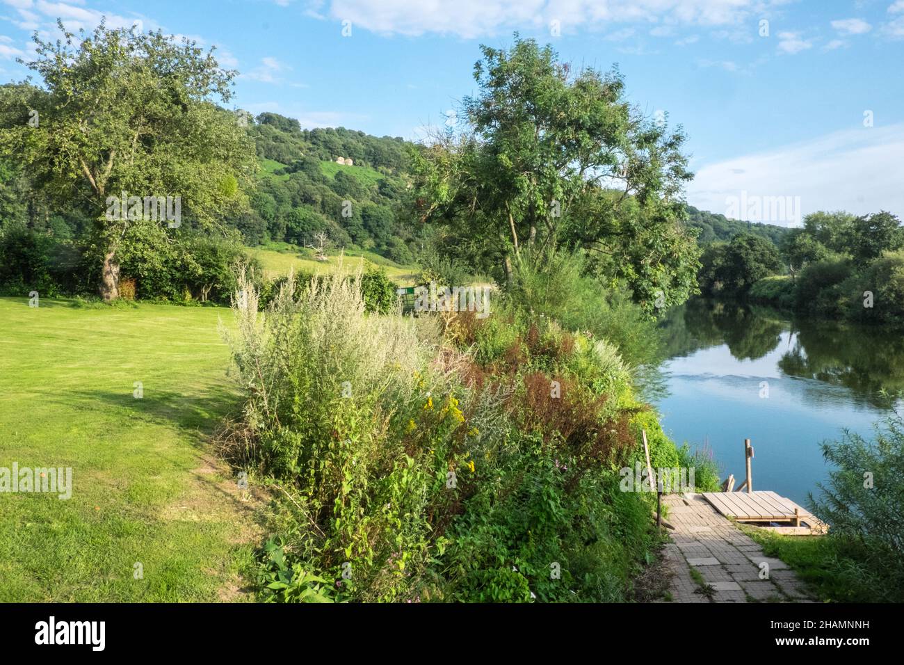 Huntsman Bridge,Huntsman Bridge Camping,camp,camping,site,situé,à côté,de,River Wye,situé dans la région de Wye Valley de beauté naturelle exceptionnelle, Huntsam Bridge Camping est dans un emplacement magnifique sur les rives de la rivière Wye entre Goodrich et Symonds Yat.Notre site de camp est à proximité de la forêt de Dean et de nombreuses activités à proximité incluant canoë, kayak, paddle board, natation sauvage, cyclisme,Escalade et marche (accès à la rivière depuis le site).Convient aux tentes et aux petites camping-cars de taille « VW » car c'est un petit site de niveau convivial. Banque D'Images