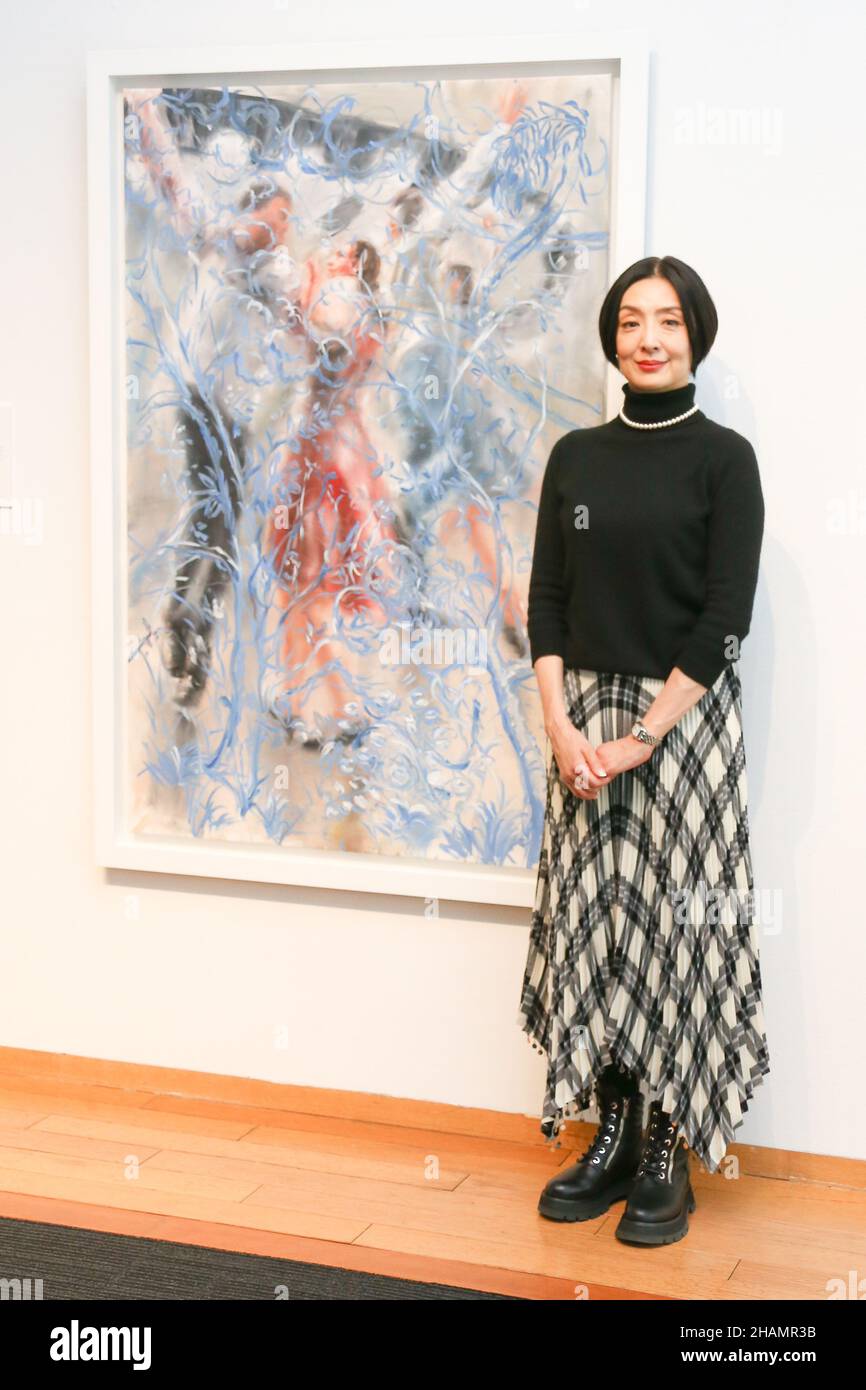 Tokyo, Japon.14th décembre 2021.La première exposition solo au Japon du peintre français Marie Rosy, un parent du peintre moderne Paul Cézanne.L'actrice japonaise Tamiyo Kusakari était invitée. Le 14 décembre 2021 à Tokyo, au Japon.(Photo de Kazuki Oishi/Sipa USA) crédit: SIPA USA/Alay Live News Banque D'Images