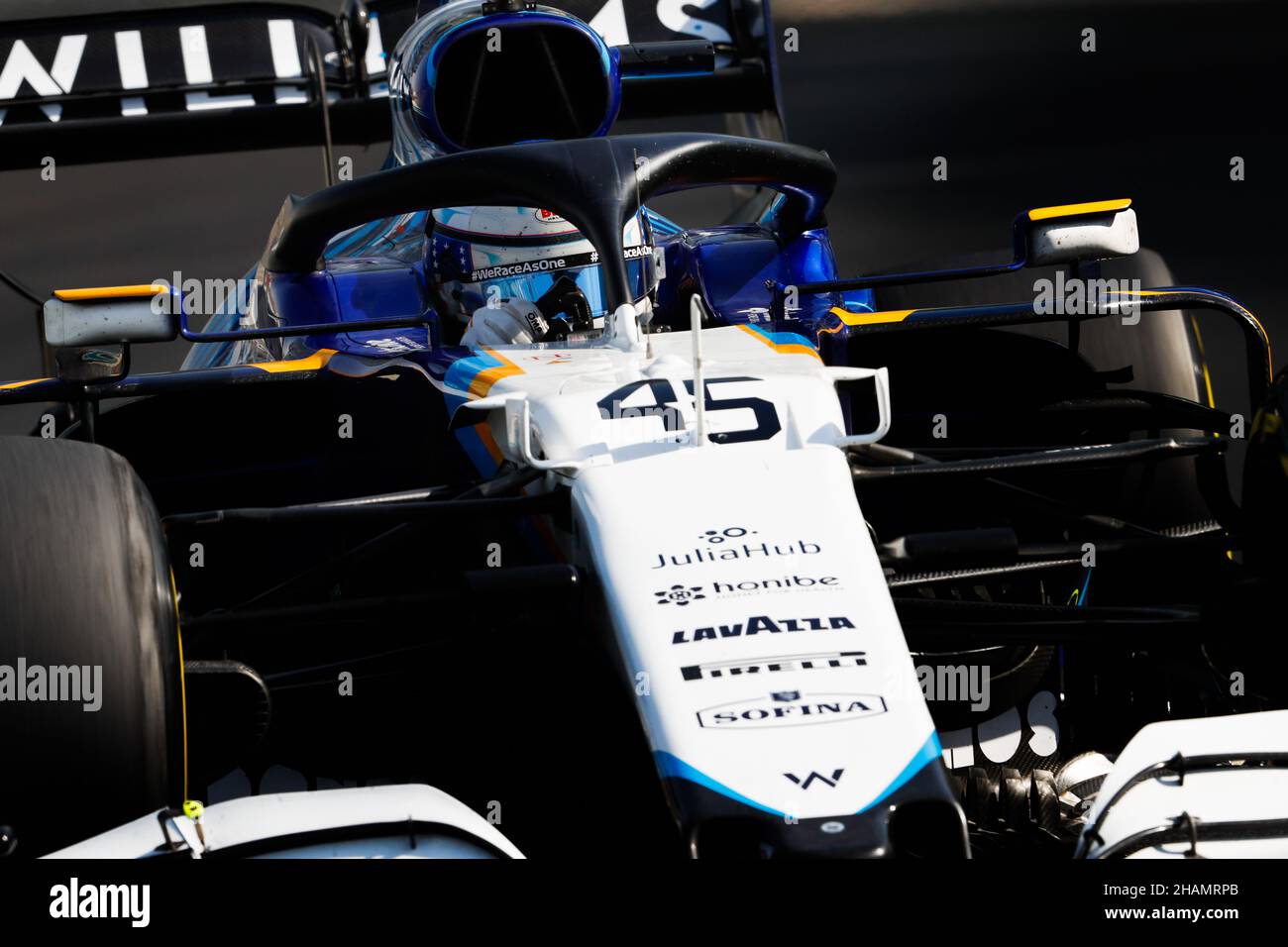 45 SARGEANT Logan (usa), Williams Racing F1 FW43B, action lors des 2021 essais post-saison du 14 au 15 décembre 2021 sur le circuit Yas Marina, à Yas Island, Abu Dhabi - photo: Antonin Vincent/DPPI/LiveMedia Banque D'Images