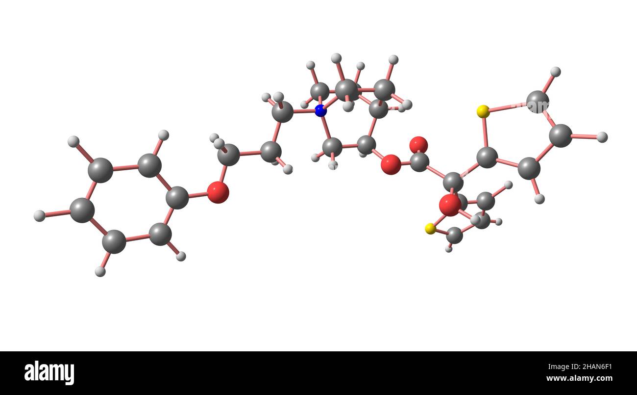 Le bromure d'aclidinium est un antagoniste muscarinique inhalé de longue durée d'action.3d illustration Banque D'Images