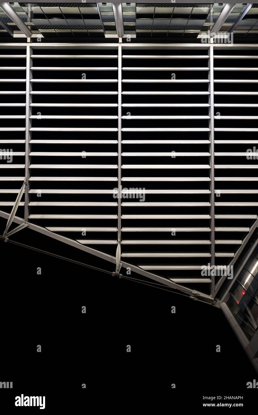 vue sur une structure de toit en grille Banque D'Images