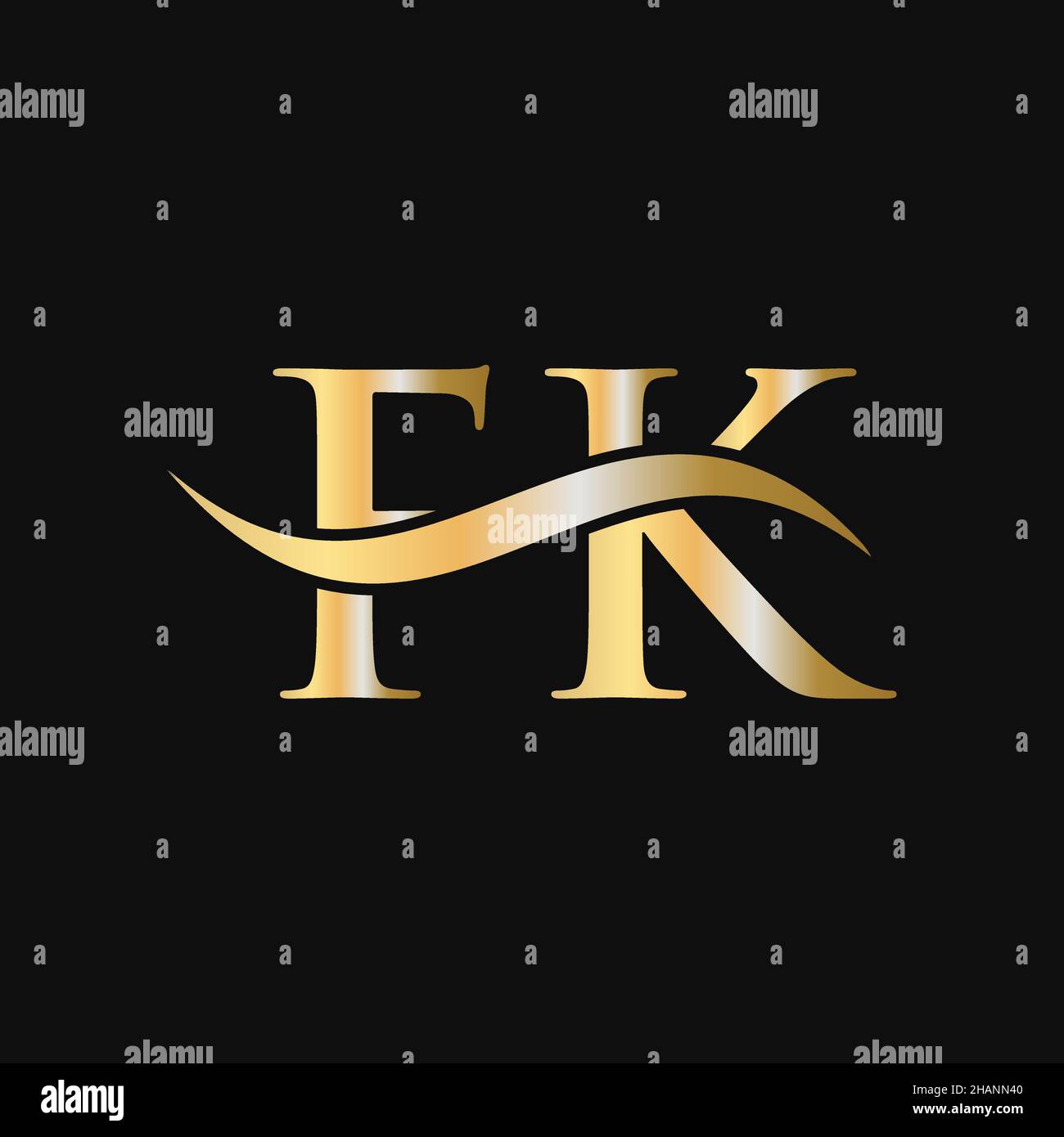 Modèle de logo lettre FK.FK, F K lettre logo Modern, Flat, minimaliste, Business, Company Sign Illustration de Vecteur