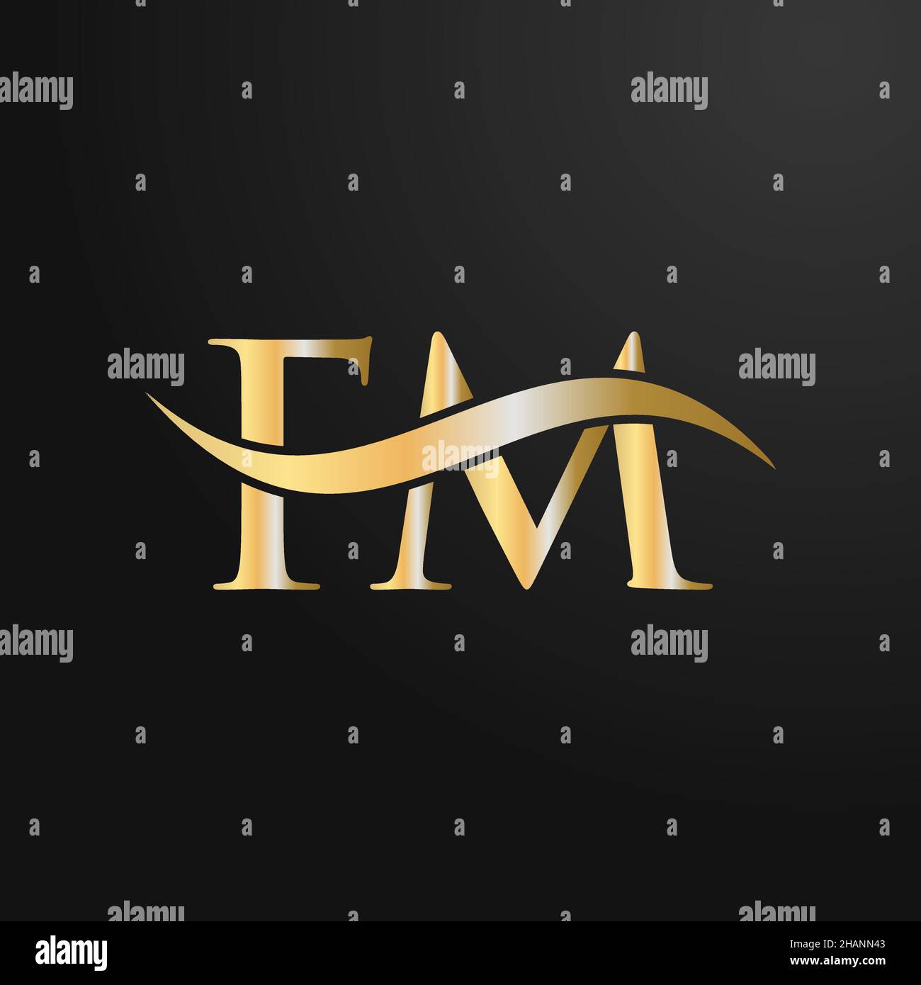 Modèle de logo lettre FM.FM, F M lettre logo Modern, Flat, minimaliste, Business, Company Sign Illustration de Vecteur