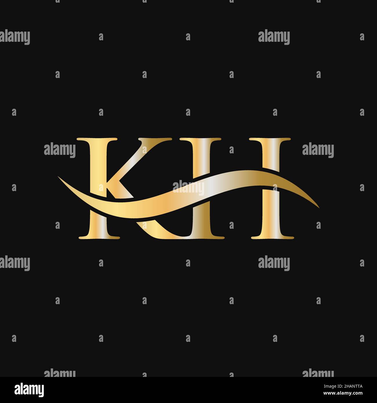 Modèle de conception d'affiche avec logo lettre KH.KH, K H lettre logo Modern, Flat, minimaliste, Business, Company Template Illustration de Vecteur