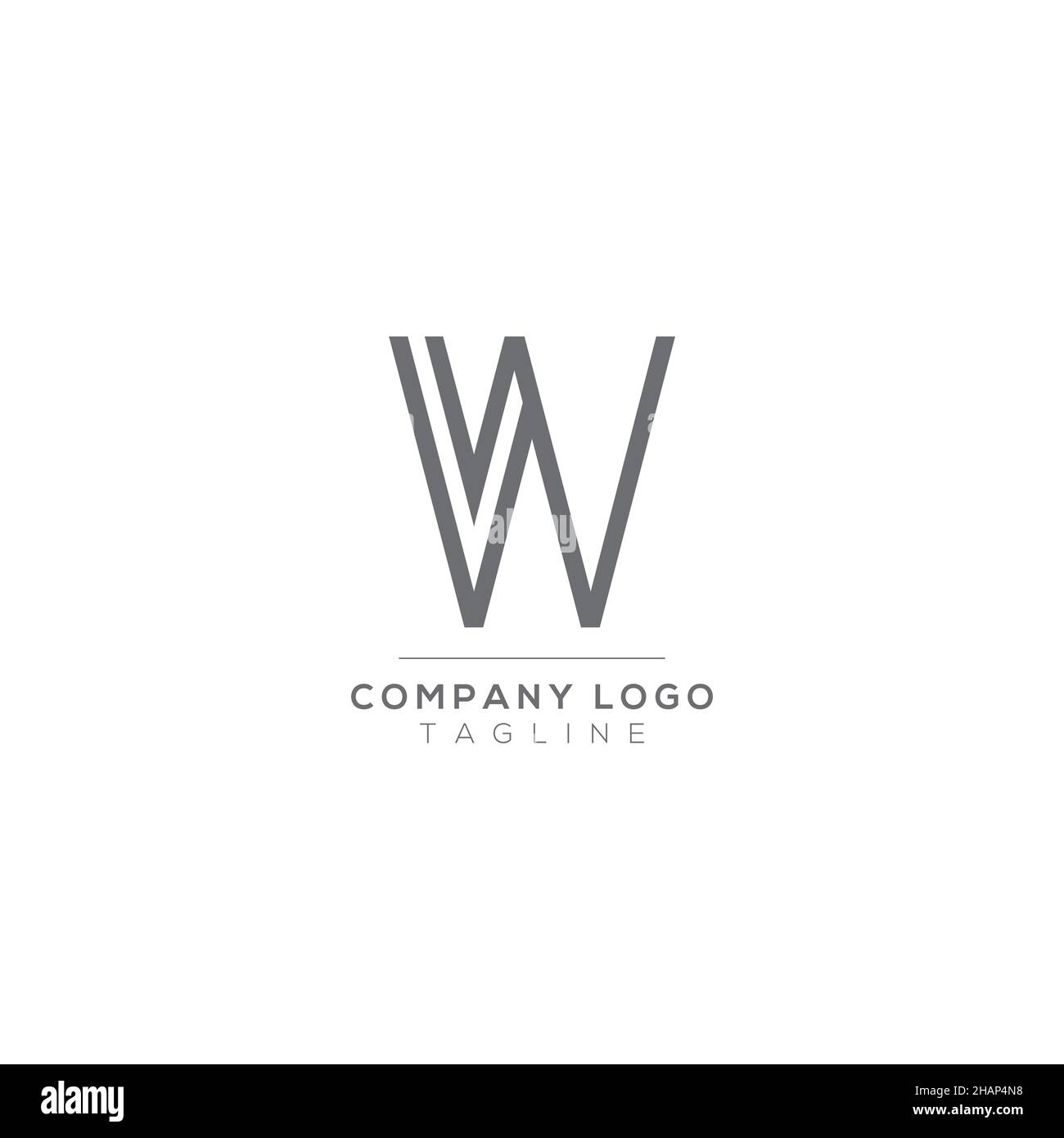 Motif lettre W abstrait.Modèle de design original et minimaliste Premium.Symbole alphabétique graphique pour l'entreprise. Illustration de Vecteur