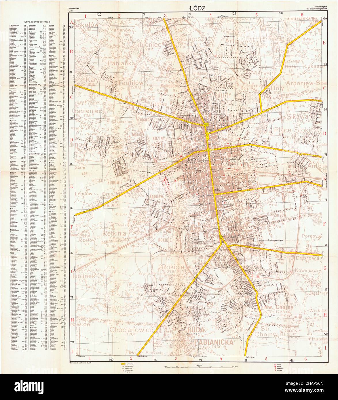 Carte de Lodz, carte de Lodz, Plan de Lodz, impression de Lodz, carte de la ville de Lodz, Lodz City Print, Lodz City Poster, Old Lodz Plan, Łódź Plan, ville de Łódź, Plan de Łódź Banque D'Images