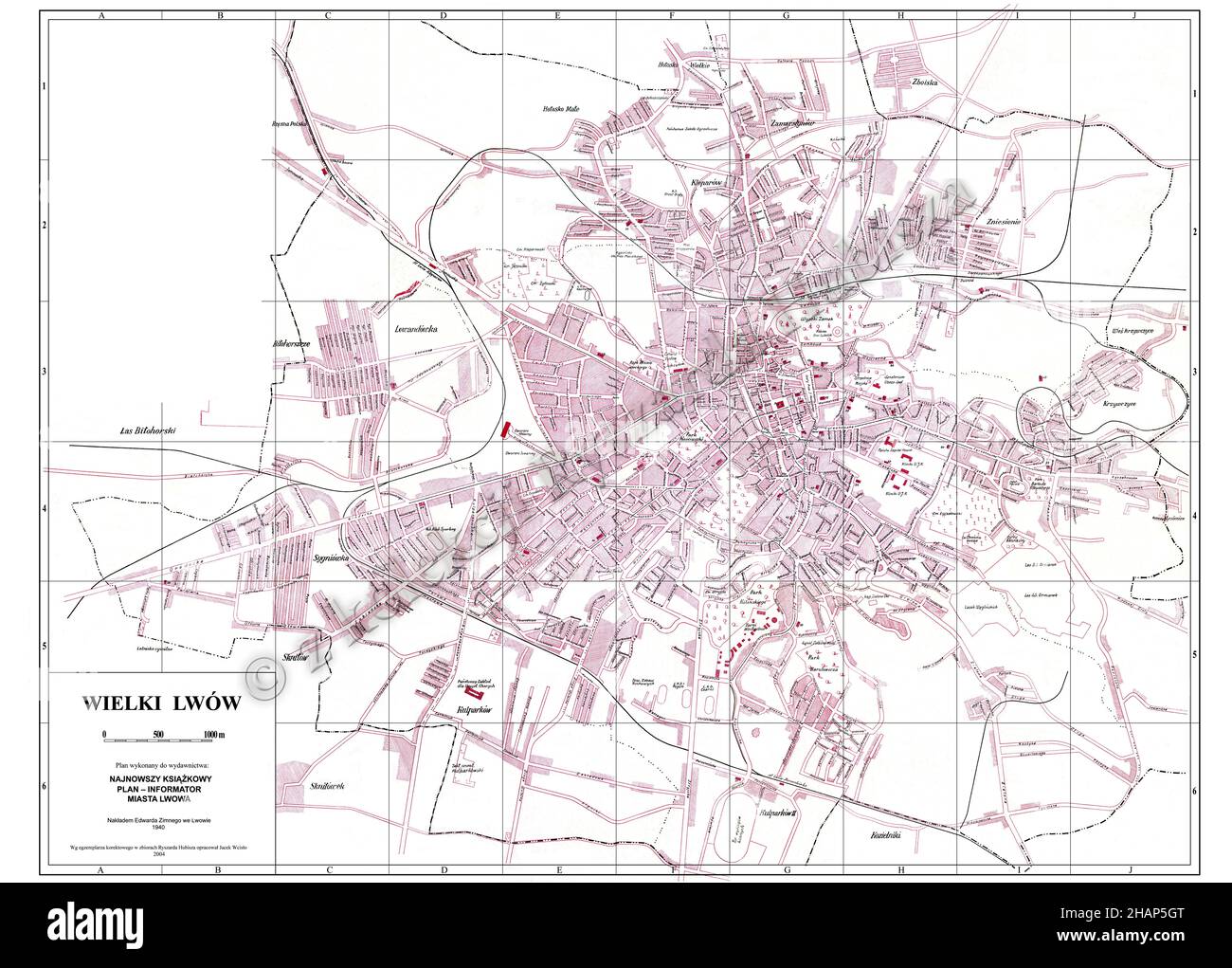 Carte de Lwow, carte de Lwow, carte de Lwów, carte de Lviv, carte de Lviv, Carte Lvov, Plan Lviv, Plan ville Lviv, affiche Lviv, carte Ukraine, Carte de l'Ukraine, Ukraine Imprimer Banque D'Images