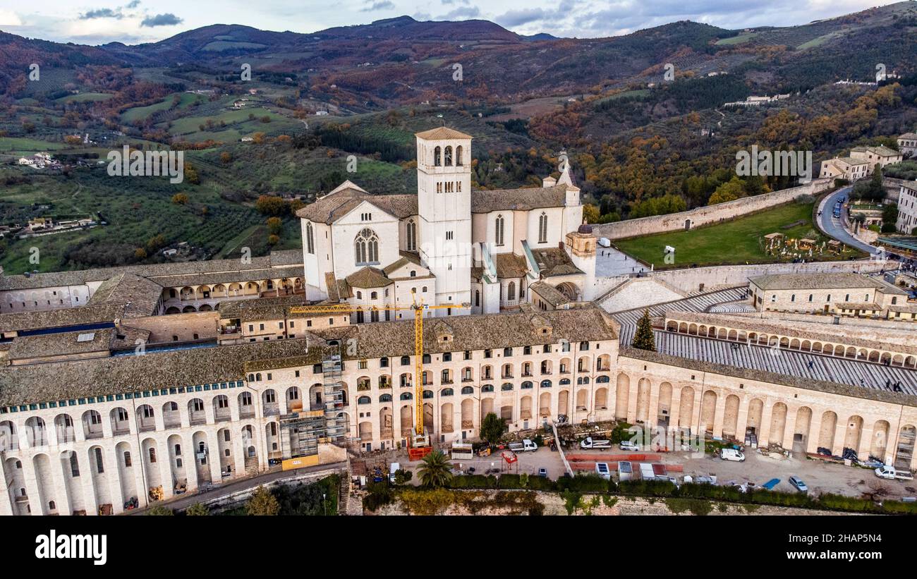 Basilique de San Francesco d'Assise, Assise, Ombrie, Italie Banque D'Images