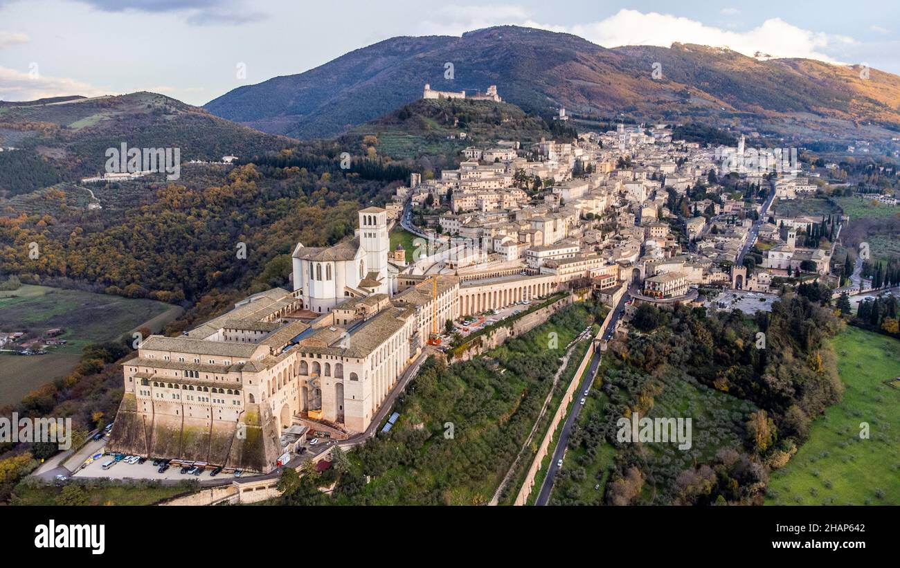 Basilique de San Francesco d'Assise, Assise, Ombrie, Italie Banque D'Images