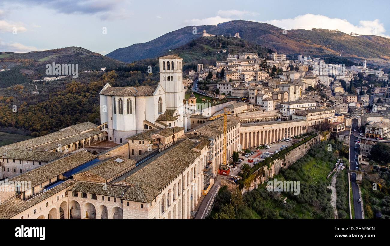 Basilique de San Francesco d'Assise, Assise, Ombrie, Italie Banque D'Images