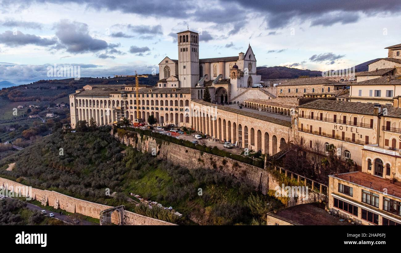 Basilique de San Francesco d'Assise, Assise, Ombrie, Italie Banque D'Images