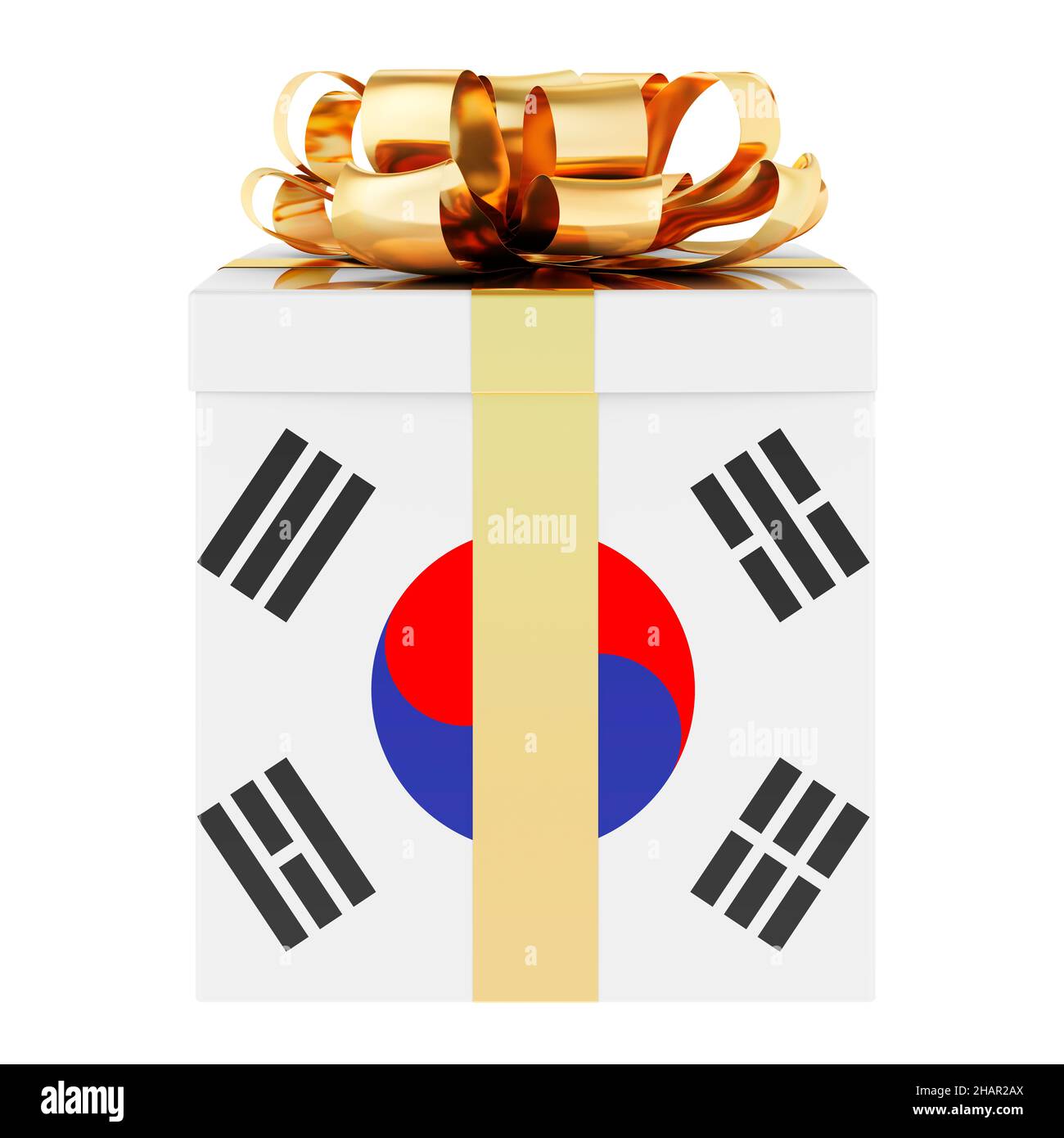Boîte cadeau avec drapeau sud-coréen.Vacances en Corée du Sud, concept.3D  rendu isolé sur fond blanc Photo Stock - Alamy