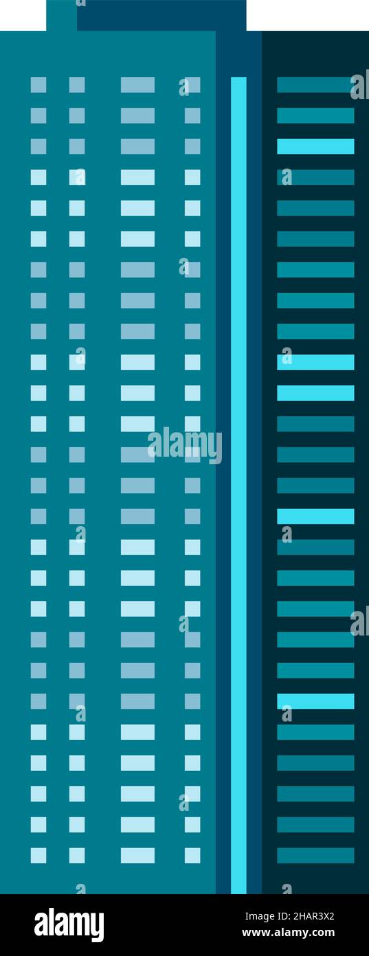 Façade gratte-ciel.Extérieur du bâtiment de la ville.Tour haute Illustration de Vecteur