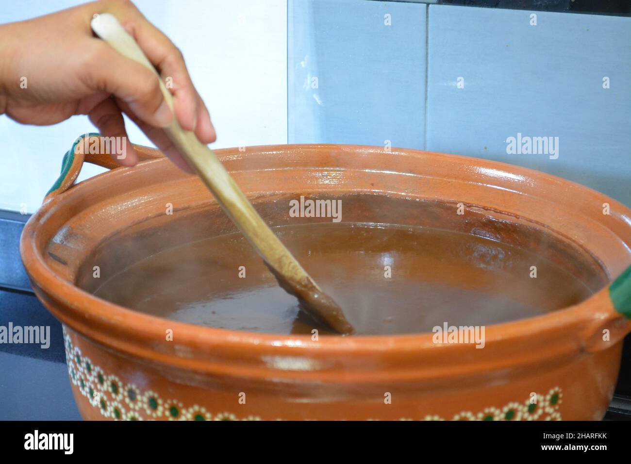 La mole de cuisine pour les tamales I au Mexique.Cuisine mexicaine traditionnelle Banque D'Images