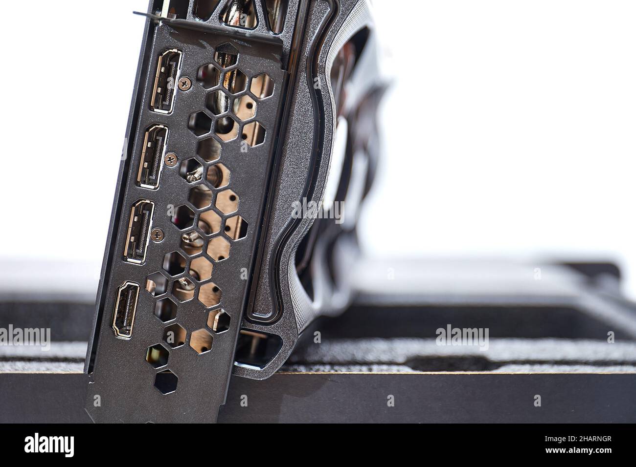 Carte graphique d'ordinateur sur un bureau Banque D'Images