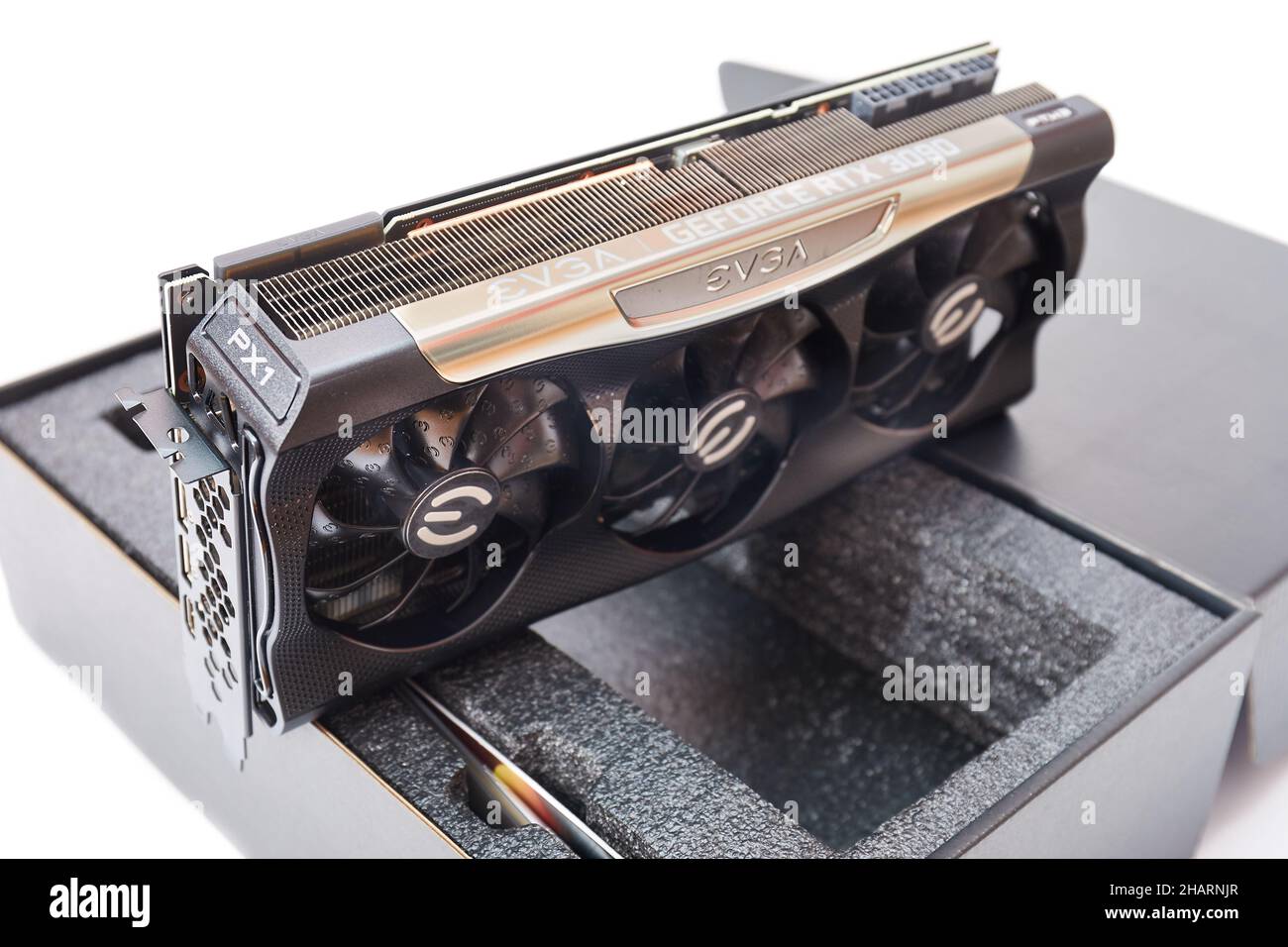 Ecran GPU EVGA GeForce RTX 3090 Nvidia Banque D'Images