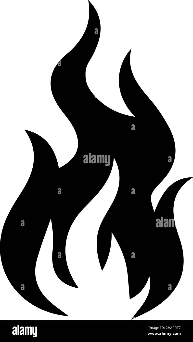 Icône de flamme.Icône noire isolée.Illustration vectorielle.Silhouette de flamme.Icône simple pour la conception de votre site Web, application, logo, interface utilisateur. Illustration de Vecteur