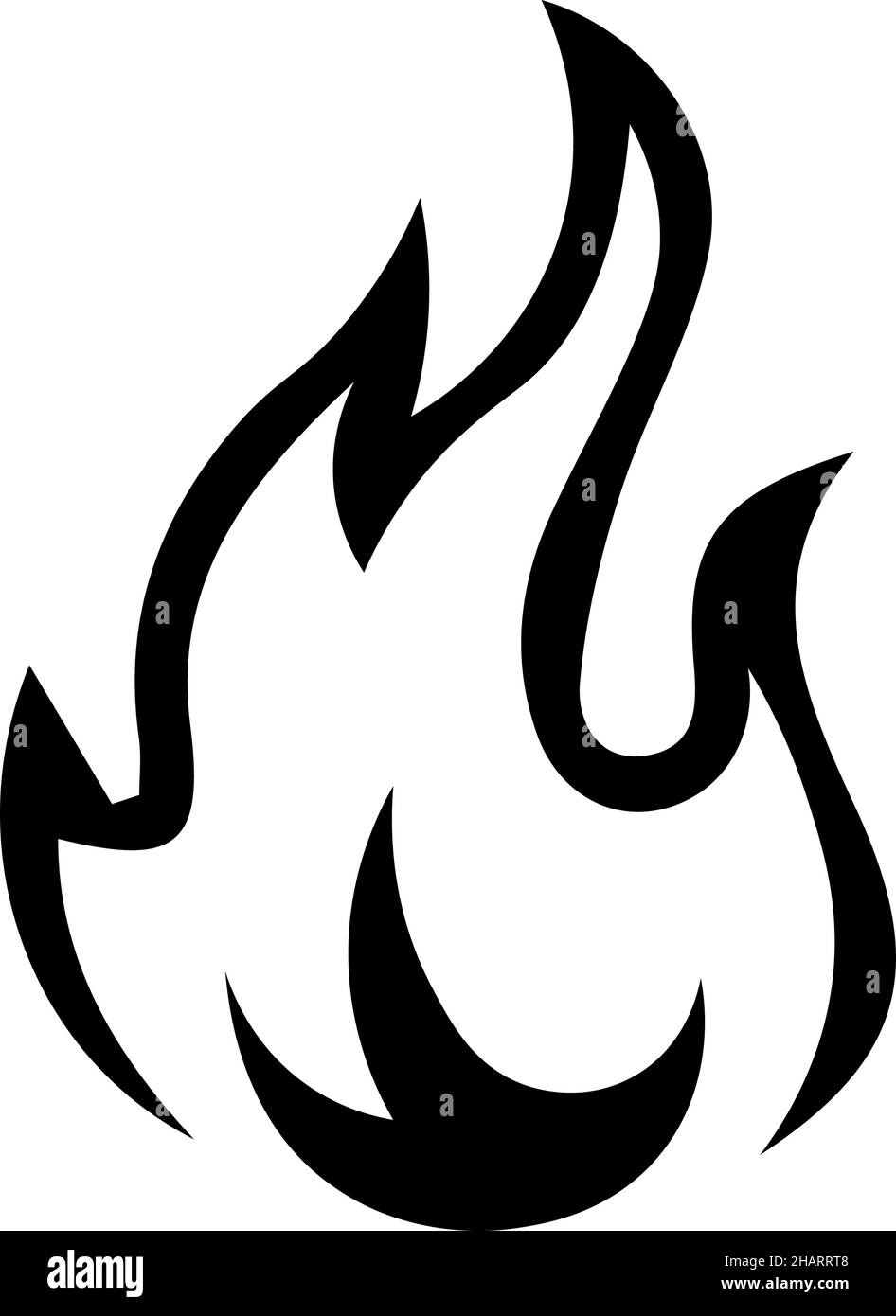Icône de flamme.Icône noire isolée.Illustration vectorielle.Silhouette de flamme.Icône simple pour la conception de votre site Web, application, logo, interface utilisateur. Illustration de Vecteur