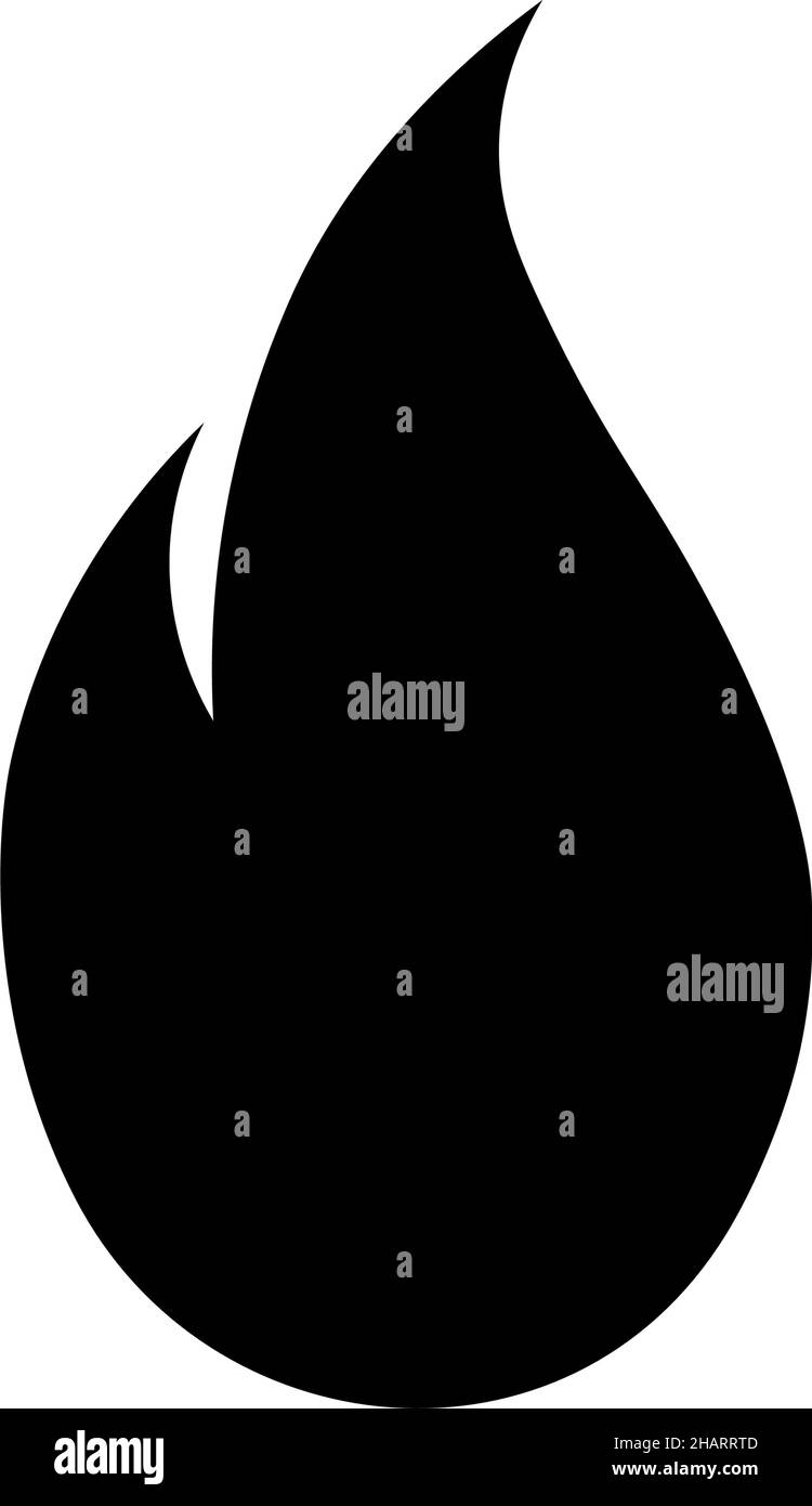Icône de flamme.Icône noire isolée.Illustration vectorielle.Silhouette de flamme.Icône simple pour la conception de votre site Web, application, logo, interface utilisateur. Illustration de Vecteur