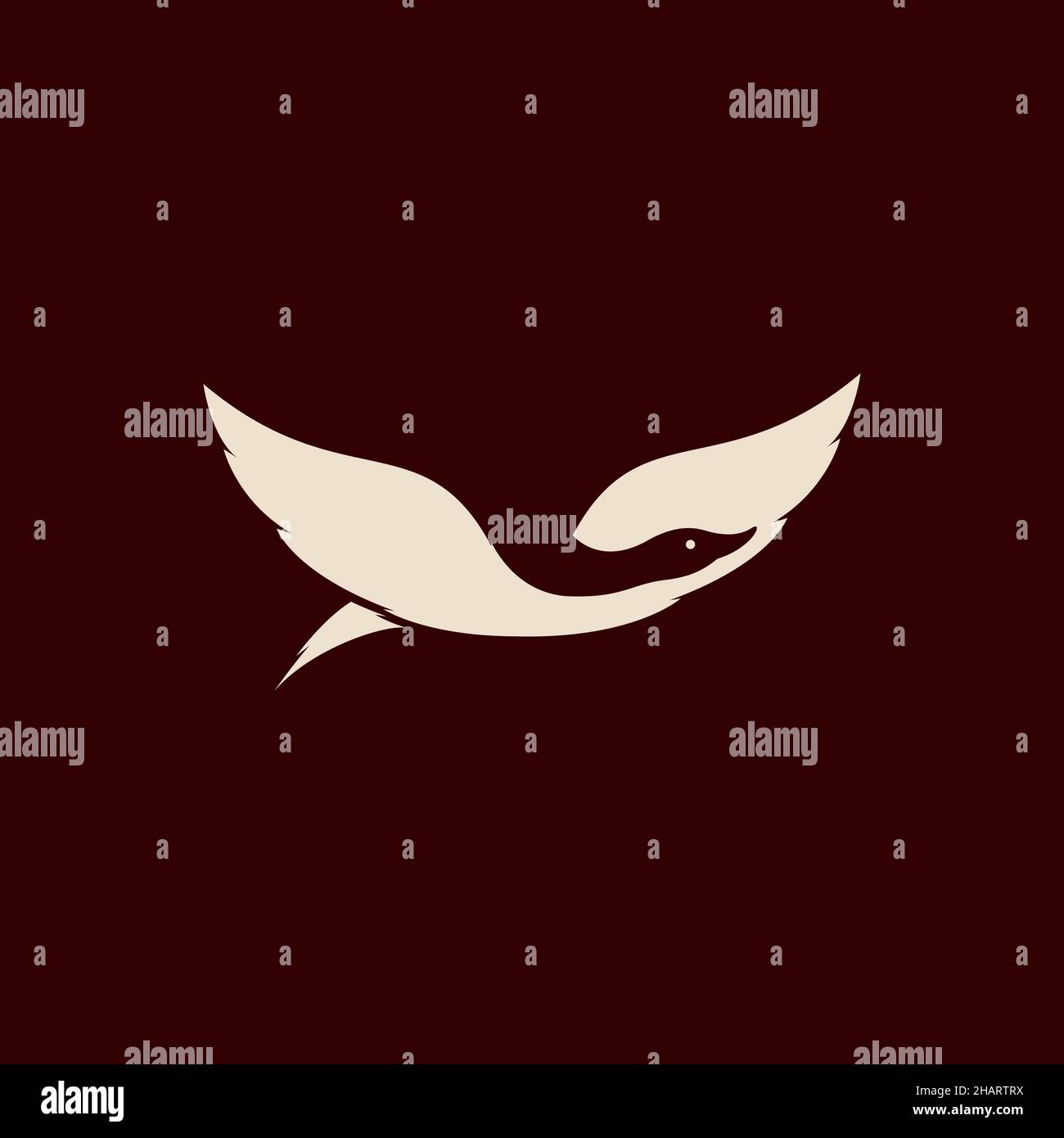 oiseau mouche oie négatif espace logo symbole icône vecteur graphique design illustration idée créative Illustration de Vecteur