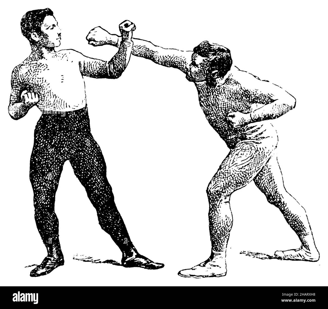Boxe : punch horizontal, et parry, (encyclopédie, 1910),Boxen: Horizontaler  Punch, und Parieren, Boxe : coup de poing horizontal, et parade Photo Stock  - Alamy