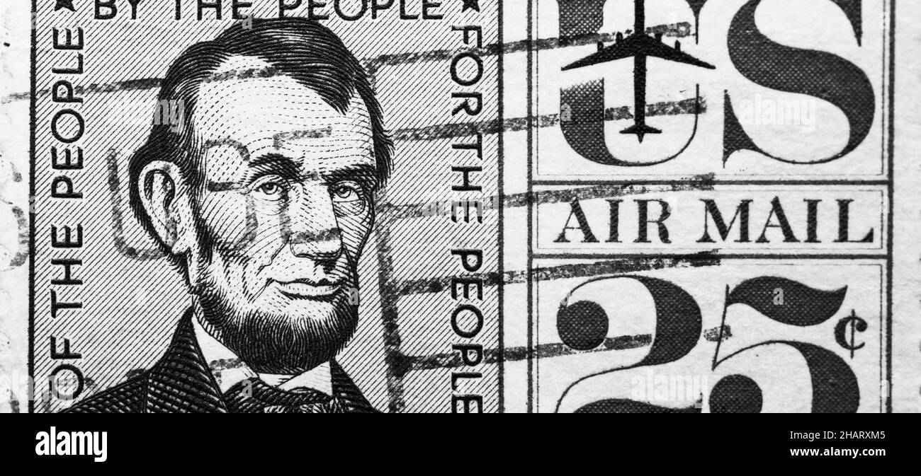 Kandy, Sri Lanka - 20 décembre 2020 : timbres des États-Unis à l'exposition de timbres de Kandy Banque D'Images