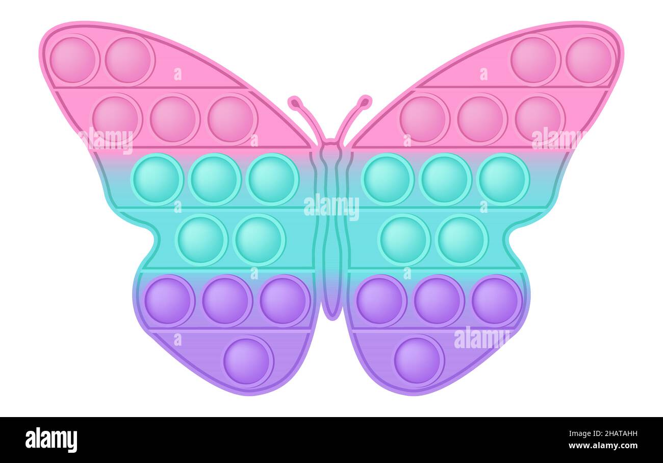 Papillon figure POPIT un jouet en silicone tendance pour les ménés.Jouet  antistress addictif dans des couleurs pastel.L'anxiété des bulles se  développe jouet pop IT vibrant Image Vectorielle Stock - Alamy