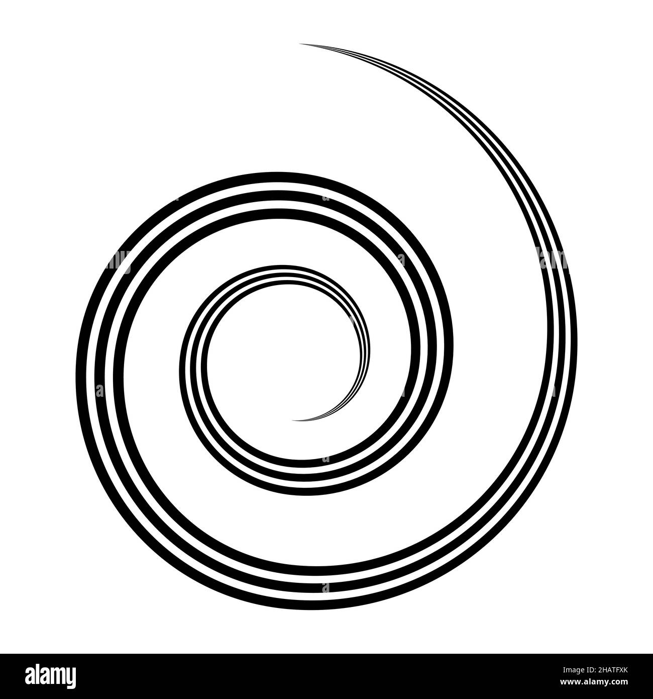 Illustration du papier curl à trois spirales, tourbillons, cercles rotatifs et concentriques Illustration de Vecteur