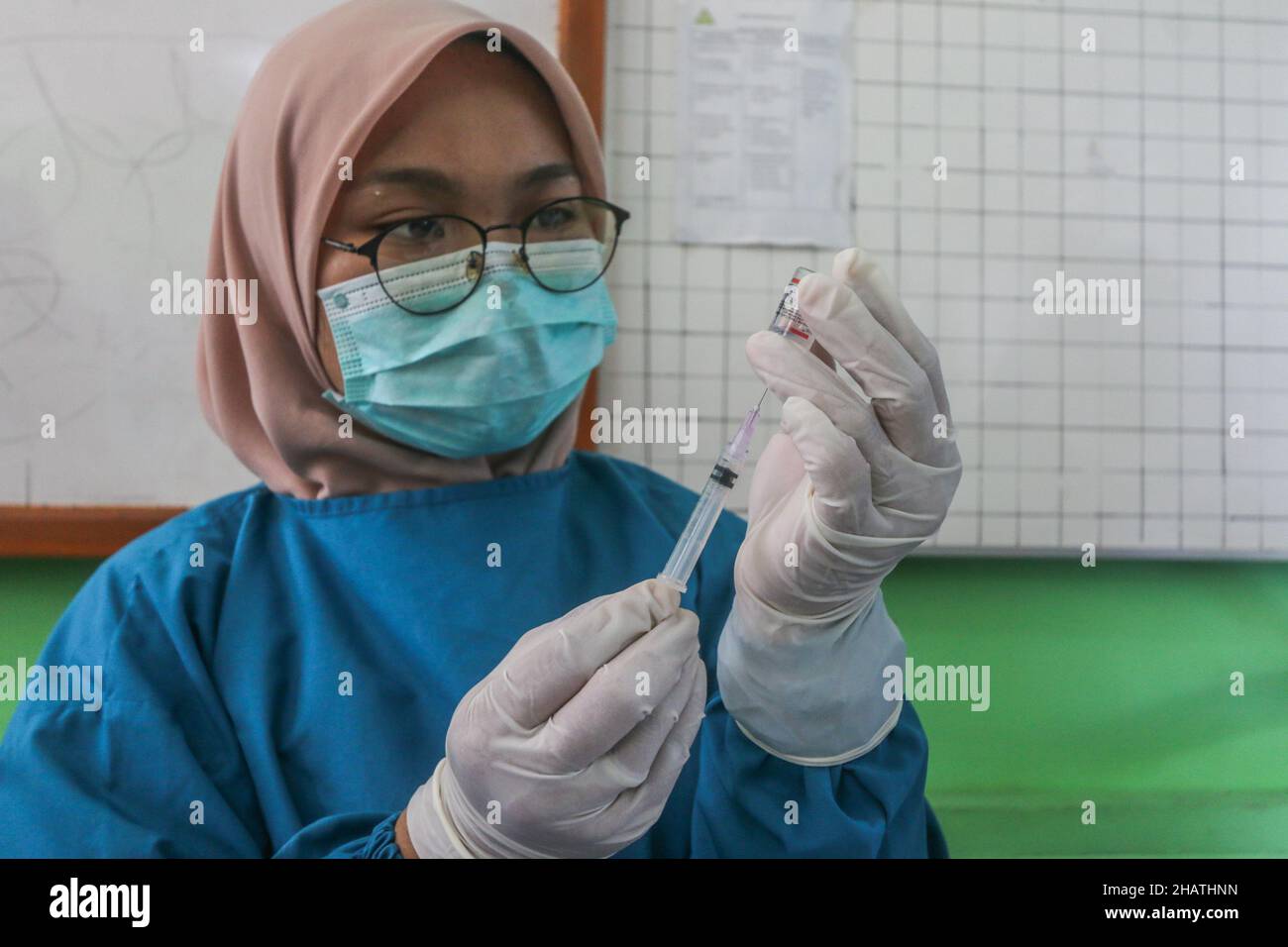 Vaccination Covid pour les étudiants et les enfants de la rue âgés de 6 à 11 ans Banque D'Images